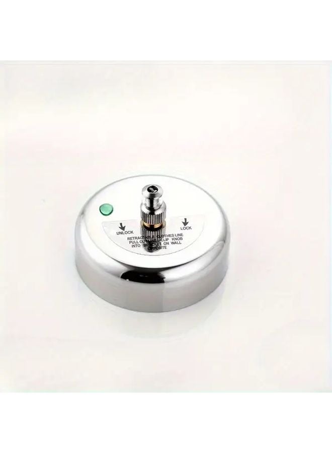 Heavy Duty Retractable Clothesline Silvery Stainless Steel No Drill Installation Indoor Outdoor - Image 1