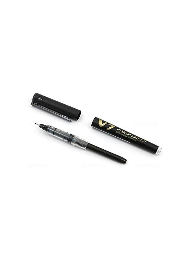 Pilot V7 Hi-Tecpoint Rollerball Pen (Blue 3 & Black 3) - Image 2