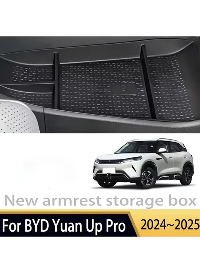 BYD Yuan Up Pro 2024 2025 صندوق تخزين مسند الذراع في الكونسول الوسطي بتصميم الماس الأسود - Image 1
