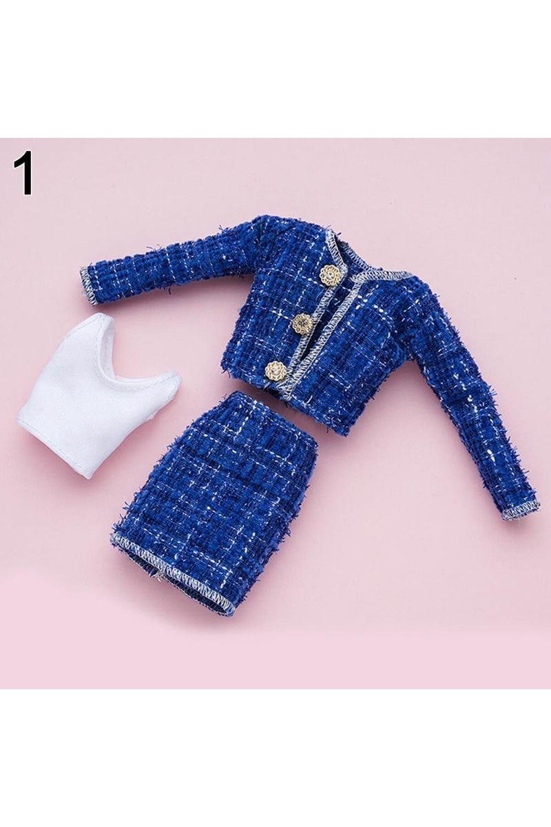 1 1/6 Doll Fashion Casual Clothes Winter Wear Elegant Coat Skirt Handmade Girl Doll Wearing For 29~.