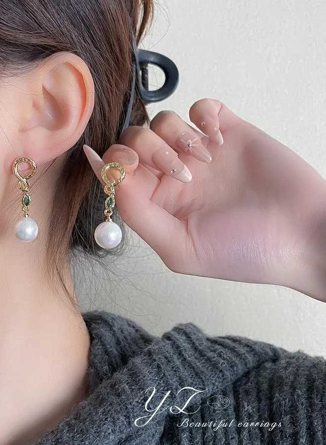 Faux Pearl Dangle Earrings
