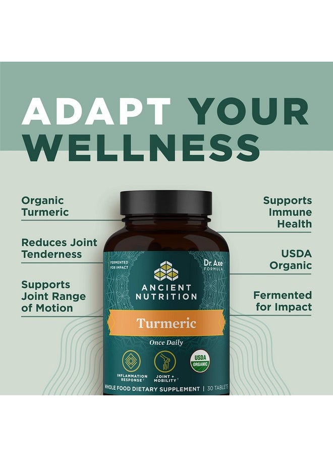 Ancient Nutrition - Turmeric Capsules Once Daily Use As A Joint Supplement And Supports Inflammation Gluten Free Paleo And Keto Friendly 30 Tablets - Image 1