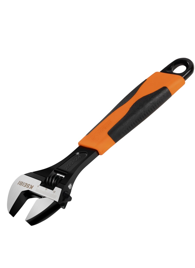 كسيبي مفتاح ربط قابل للتعديل بمقبض Progrip، تصميم تعديل من الفولاذ الكربوني، مقاييس مترية وSAE، فولاذ Cr-V بفك عريض لصيانة الآلات، المنزل، المرآب، ورشة العمل، الحرف اليدوية، الأدوات اليدوية/اللمسة النهائية السوداء.  - Image 1