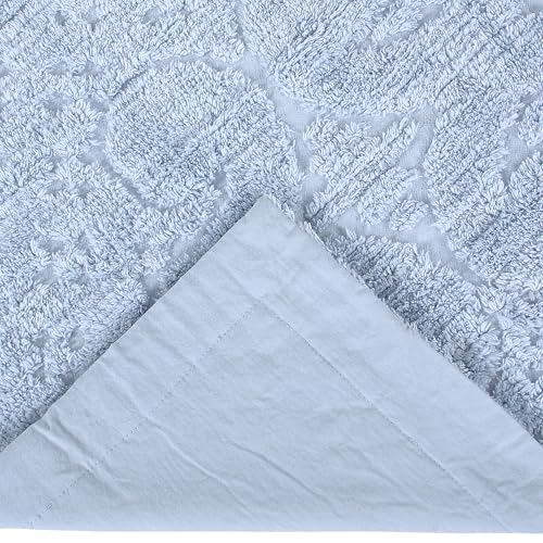 Better Trends Blue Standard Sham 100% Cotton Chenille Bedspread Sham, Soft and Cozy Tufted Tumble Dry (21x27 Std Sham) Ashton Collection - Image 2