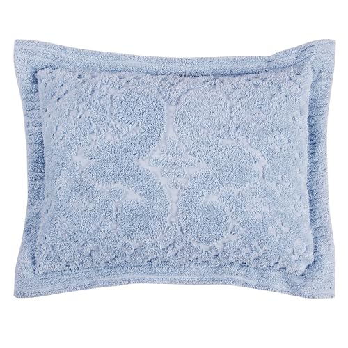 Better Trends Blue Standard Sham 100% Cotton Chenille Bedspread Sham, Soft and Cozy Tufted Tumble Dry (21x27 Std Sham) Ashton Collection - Image 4