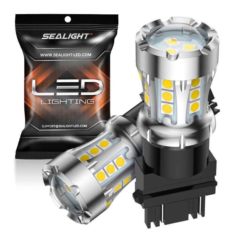 SEALIGHT 3157 LED Bulb White Super Bright 3156 3056 3057 4157 3047 4057 3457 4114 LED Bulb for Backup Reverse Tail Brake DRL Signal Parking Lights Pack of 2
