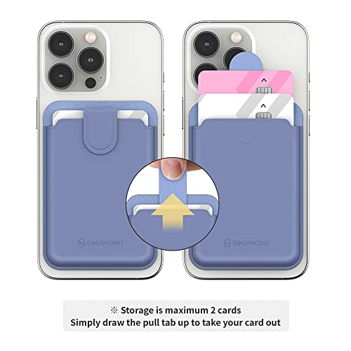 Sinjimoru Pull Eject Magnetic Wallet for iPhone Vegan Leather Magnetic Card Holder Compatible with MagSafe Wallet MPull Tab Wallet Black - Image 3
