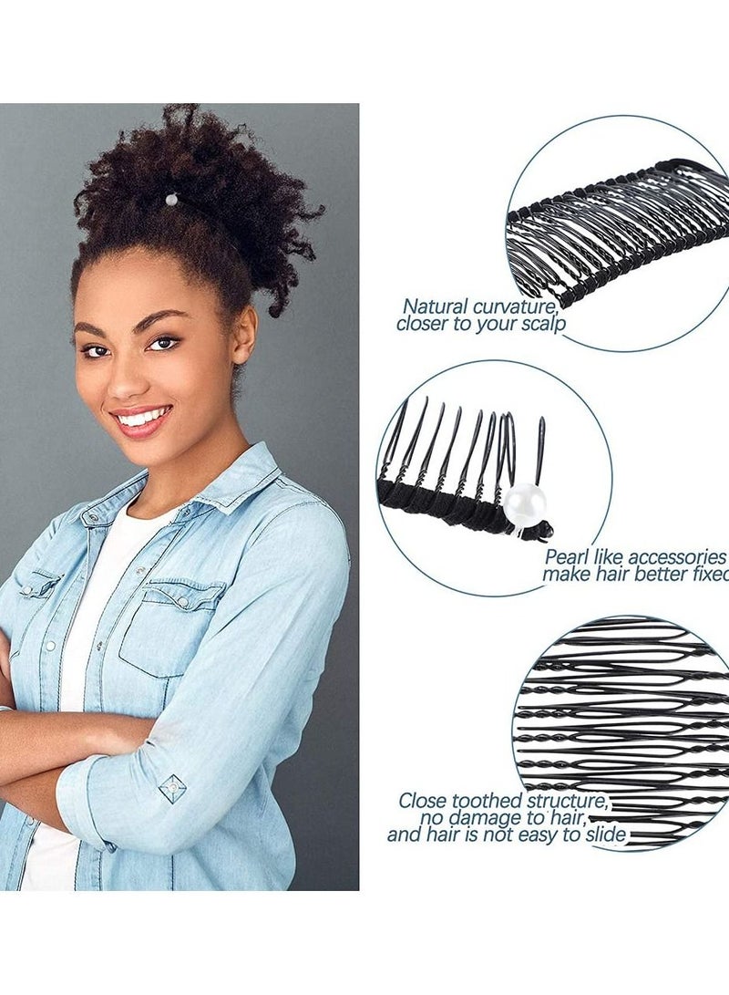 Y&D 4 Pieces Banana Hairpin Comb Elastic Clincher Grip Catch Clamp No Crease Hair Clips Double Barrette for Natural Curly Thick Wavy Ponytail Style Girl Women - Image 2