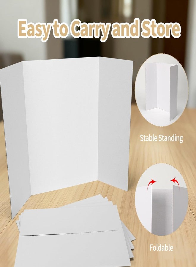 CRUGLA Trifold Poster Board - 5 Pack, 24 x 16 White Corrugated Presentation Display Boards for Science Fairs, School Projects, Exhibitions, and Office Presentations - Image 4