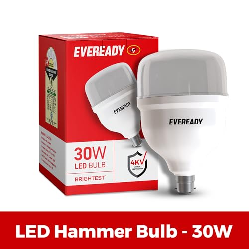 Eveready 30W LED Hammer Bulb with B22 Base, High CRI, 4KV Surge Protection, Energy Efficient & Long Life – Cool Daylight (6500K) for Home & Commercial Use - Image 2