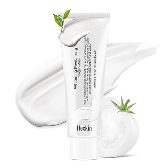 Hexkin قناع الوجه الكوري للعناية بالبشرة، قناع تقشير بلف الكولاجين - للعناية بالمرونة والترطيب، يقلل من الترهل والبهتان - كولاجين مهدرج لبشرة متألقة 2.82 أونصة. - Image 1