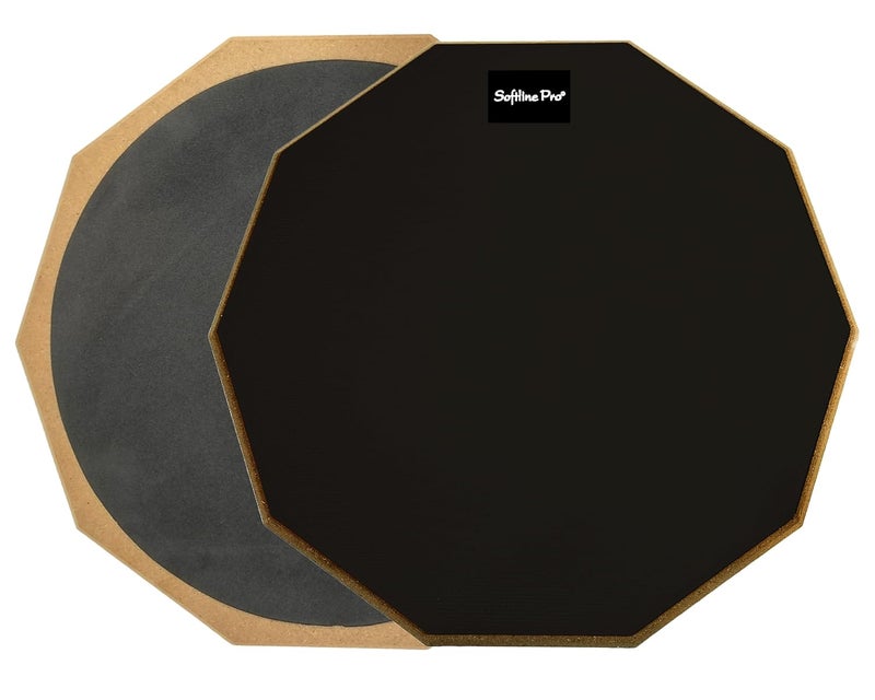 Softline Pro لوحة ممارسة الطبول المزدوجة 12" و 10 زوايا مزدوجة الجانب (SP-DPP-40-BK) - Image 1