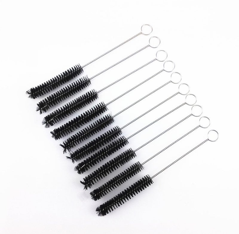 yueton?Pack of 10 Black Nylon Tube Pipe Nozzle Brush Dia 10mm with Wire Loop Handle - Image 2