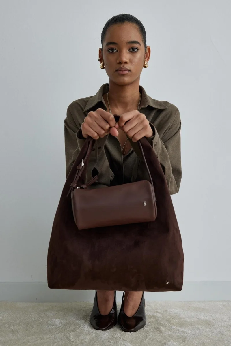 سود كوليكشن Saud Collection Bitter Brown Lal Baguette Bag
