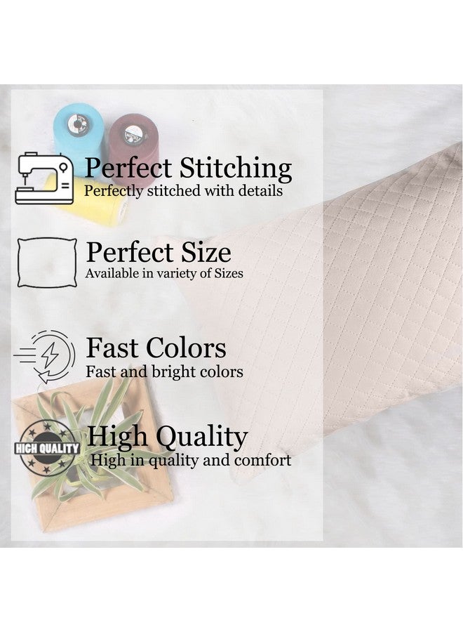 STITCHNEST مجموعة من 2 غطاء وسادة | مخمل مبطن | بيج | مظهر ناعم وعالي الجودة | 12x18 بوصة | مناسب للكنبة وديكور غرفة المعيشة - Image 2