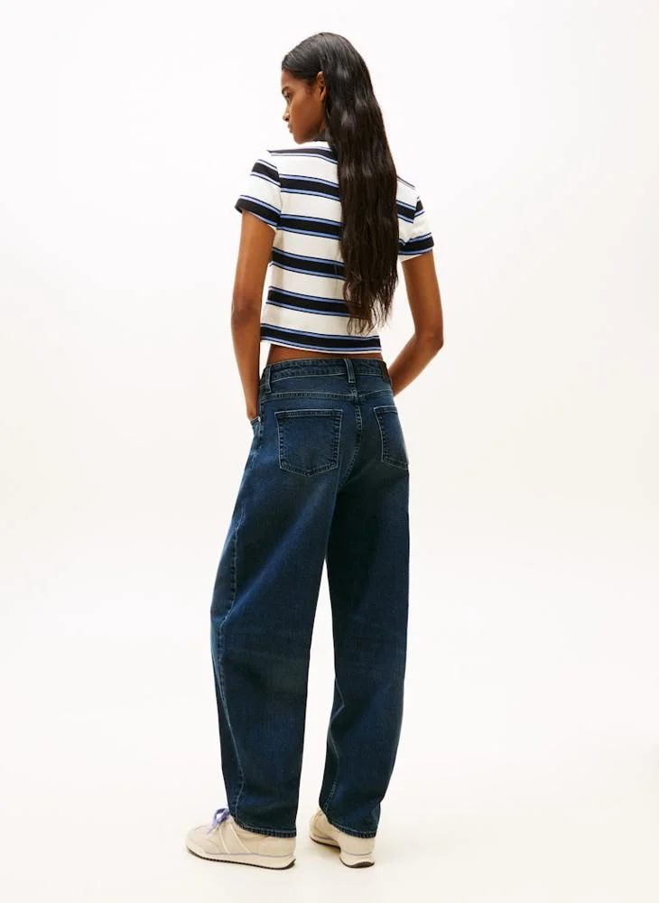 TOMMY JEANS Logo Striped Polo