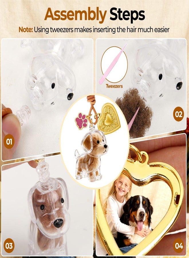 Forever Pup Dog Hair Collector Keychain Dog Fur Keepsake Pet Memorial Gifts for Dogs Pets Fur Memory Charm with Storage Photo - Image 3