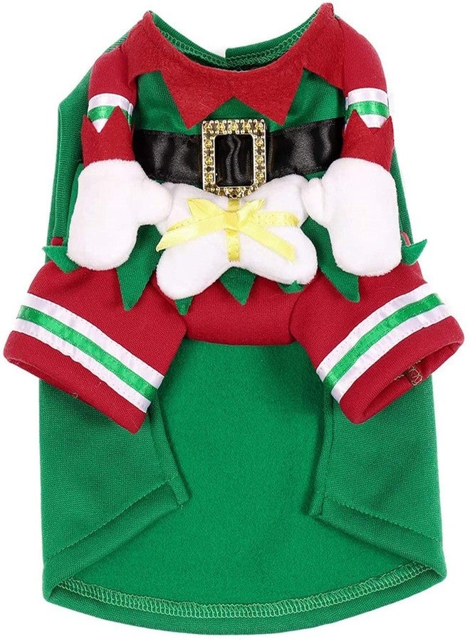 موغوكو زي تنكري مضحك للحيوانات الأليفة مع قبعة، مناسب للكلاب والقطط، زي قزم عيد الميلاد من موغوكو، ملابس دافئة من الصوف للجراء لعيد الميلاد (مقاس صغير) - Image 4