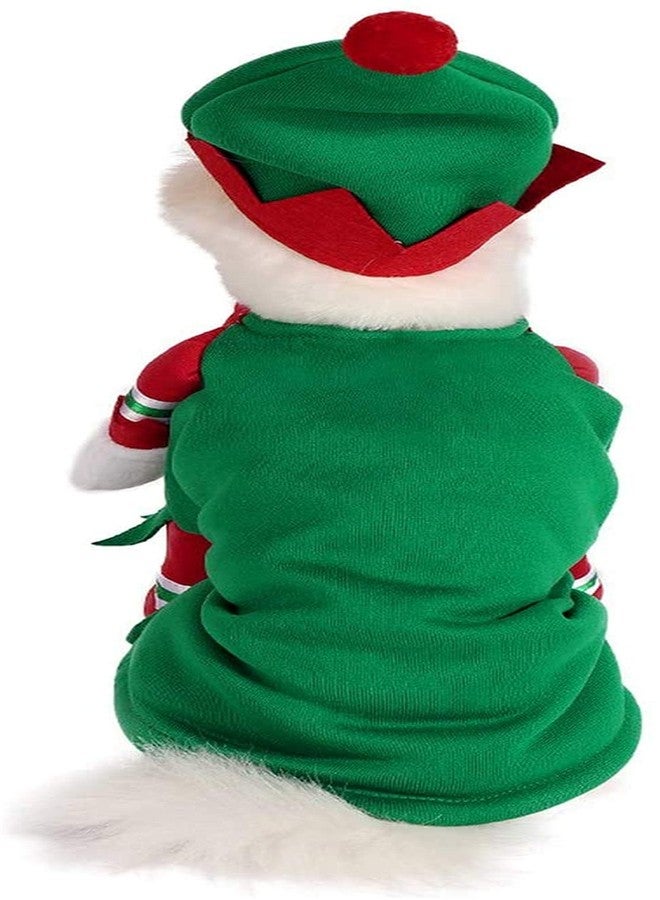 موغوكو زي تنكري مضحك للحيوانات الأليفة مع قبعة، مناسب للكلاب والقطط، زي قزم عيد الميلاد من موغوكو، ملابس دافئة من الصوف للجراء لعيد الميلاد (مقاس صغير) - Image 3