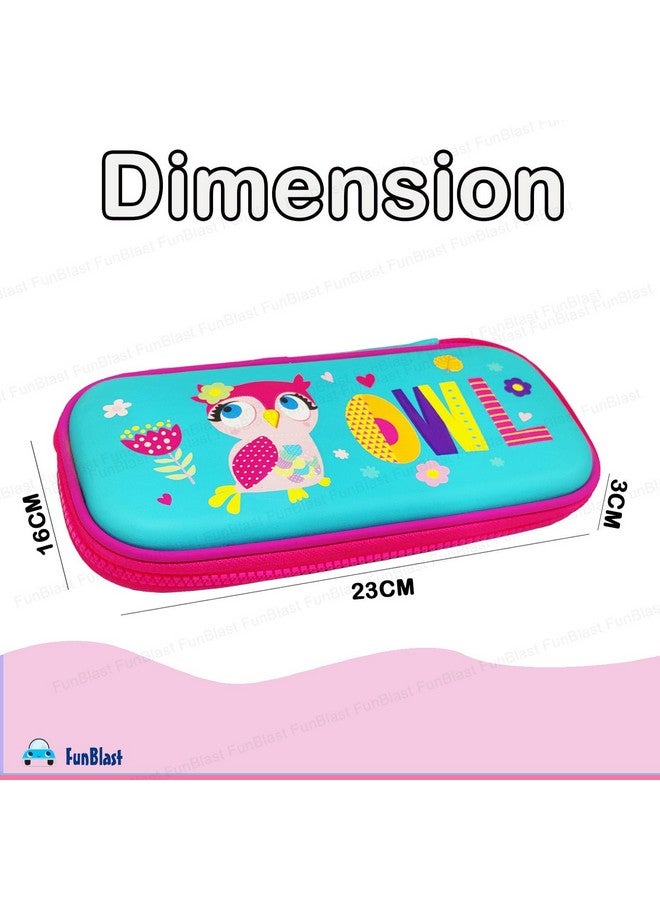 فنبلاست حافظة أقلام متعددة الأغراض بسحاب من فن بلاست، حقيبة أقلام وحقيبة أقلام رصاص لحفظ اللوازم المدرسية للأطفال (بومة - صغيرة) - Image 3