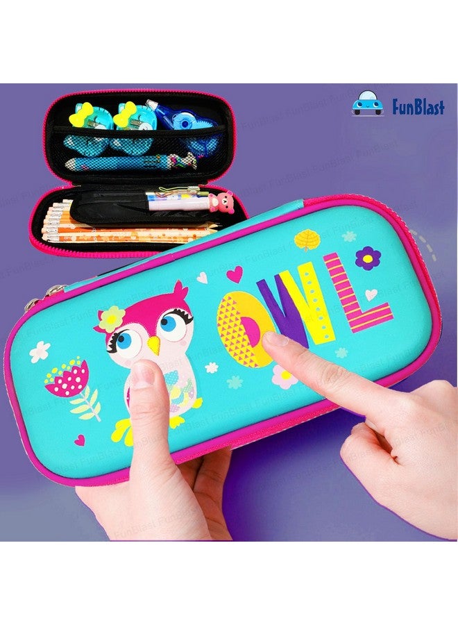 فنبلاست حافظة أقلام متعددة الأغراض بسحاب من فن بلاست، حقيبة أقلام وحقيبة أقلام رصاص لحفظ اللوازم المدرسية للأطفال (بومة - صغيرة) - Image 4