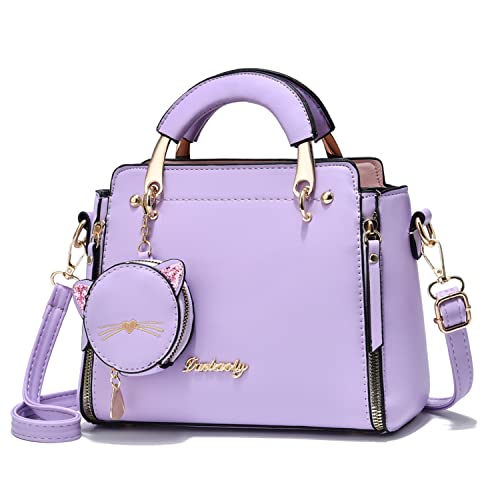 Xiaoyu Fashion Purses and Handbags for Women Ladies Crossbody Bags Top Handle Satchel Shoulder Bags Small Totes (Purple) - Image 1