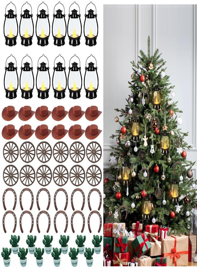 Timisea 61pcs Christmas Western Themed Party Decorations,Cowboy Theme Party Decoration Mini Cowboy Hat Lantern Wooden Wagon Wheel Decor for Western Cowboy Party Birthday Wedding Favors - Image 1