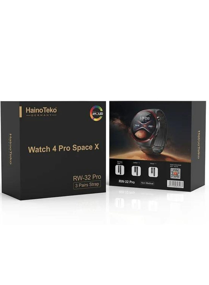 Haino Teko RW-32 Watch 4 Pro  CURVED Glass smartwatches with 3 pair straps- Silver - Image 4