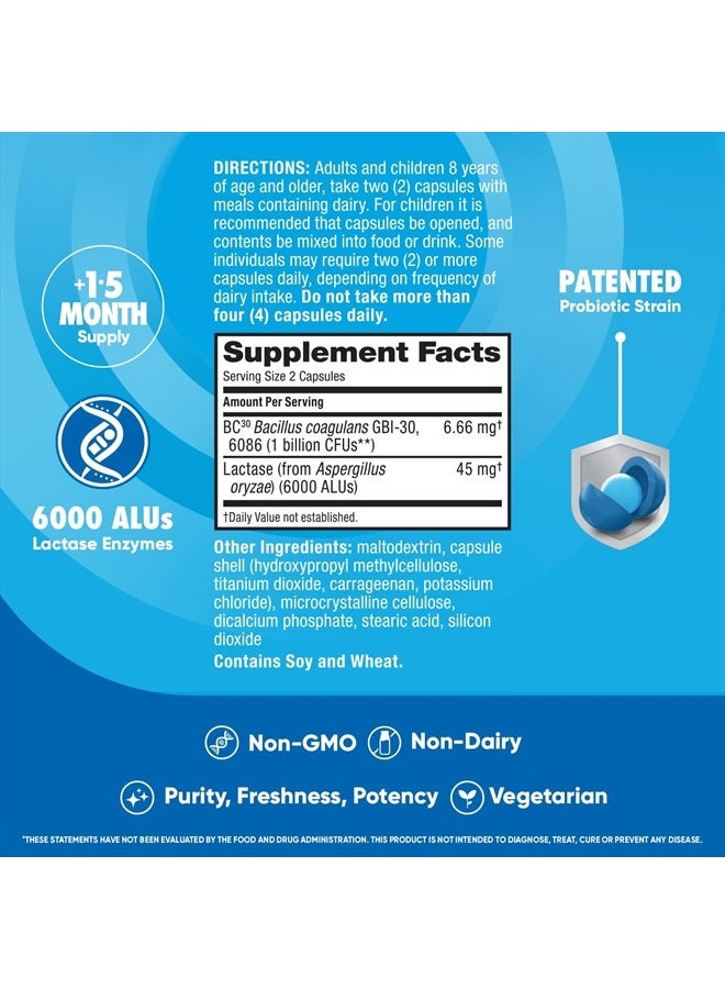 Digestive Advantage Lactose Defense with Lactase Enzymes & Probiotics for Digestive Health, Support for Breaking Down Lactose, Minor Abdominal Discomfort & Gut Health, 96ct Capsules (Pack of 4) - Image 4