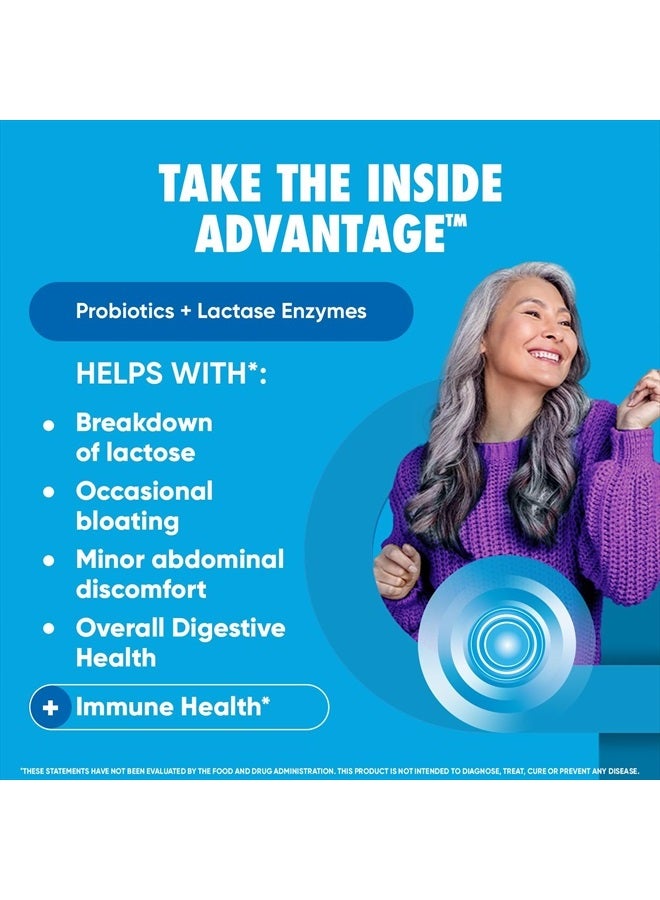 Digestive Advantage Lactose Defense with Lactase Enzymes & Probiotics for Digestive Health, Support for Breaking Down Lactose, Minor Abdominal Discomfort & Gut Health, 96ct Capsules (Pack of 4) - Image 2