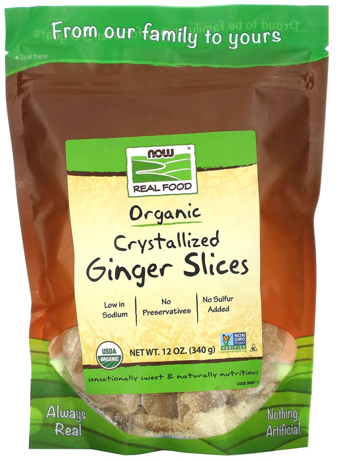 now Real Food Organic Crystallized Ginger Slices 12 oz (340 g)