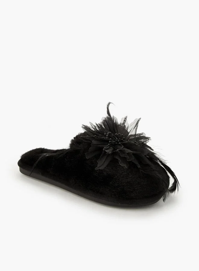 لو كونفورت شباشب نسائية بنقوش زهور لغرفة النوم