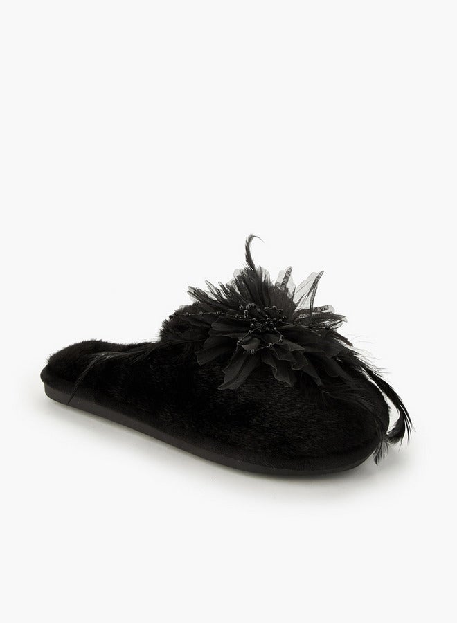 Le Confort Women Floral Accent Bedroom Slides - Image 2