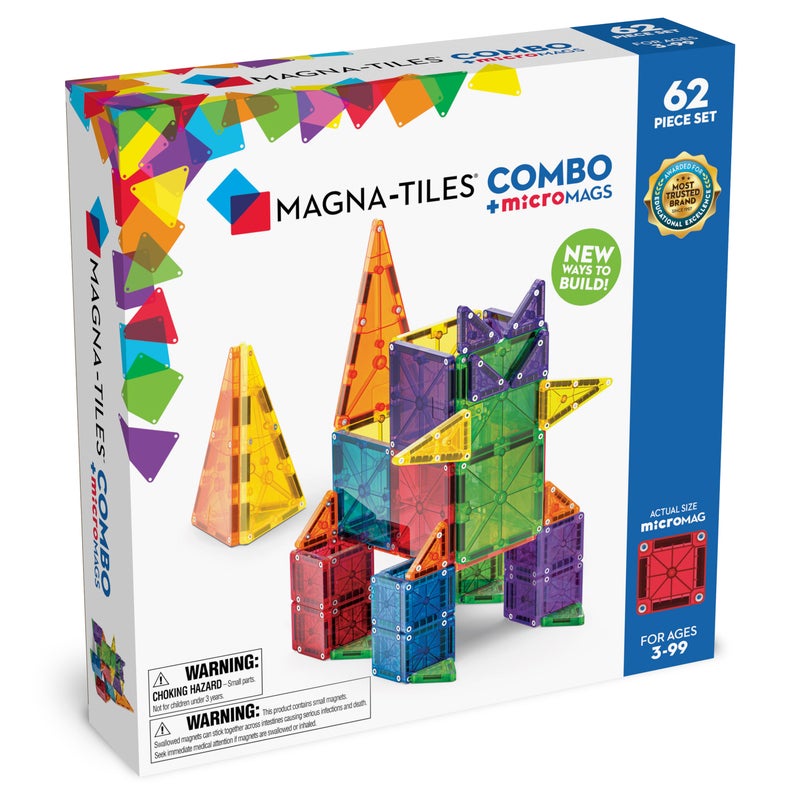 MAGNA-TILES مجموعة MicroMAGS كومبو 62 قطعة - Image 1