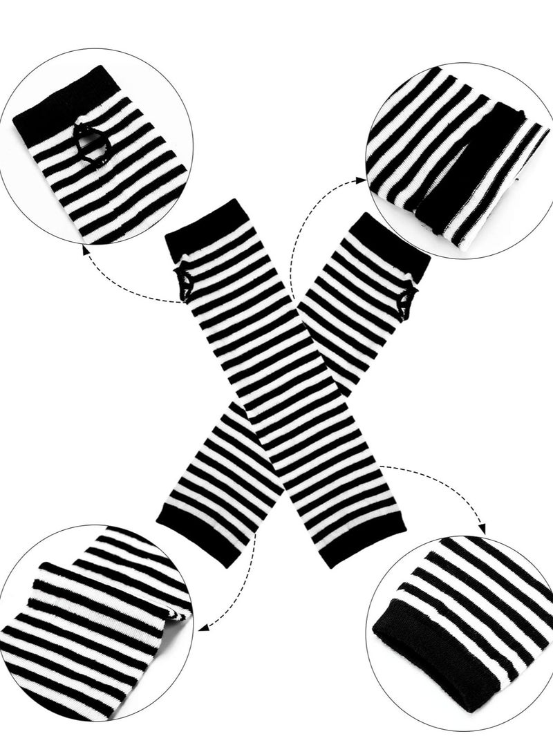 Oasisgalore 4 Pairs Women's Long Knit Fingerless Gloves, Elbow-Length with Thumb Hole, Winter - Image 4