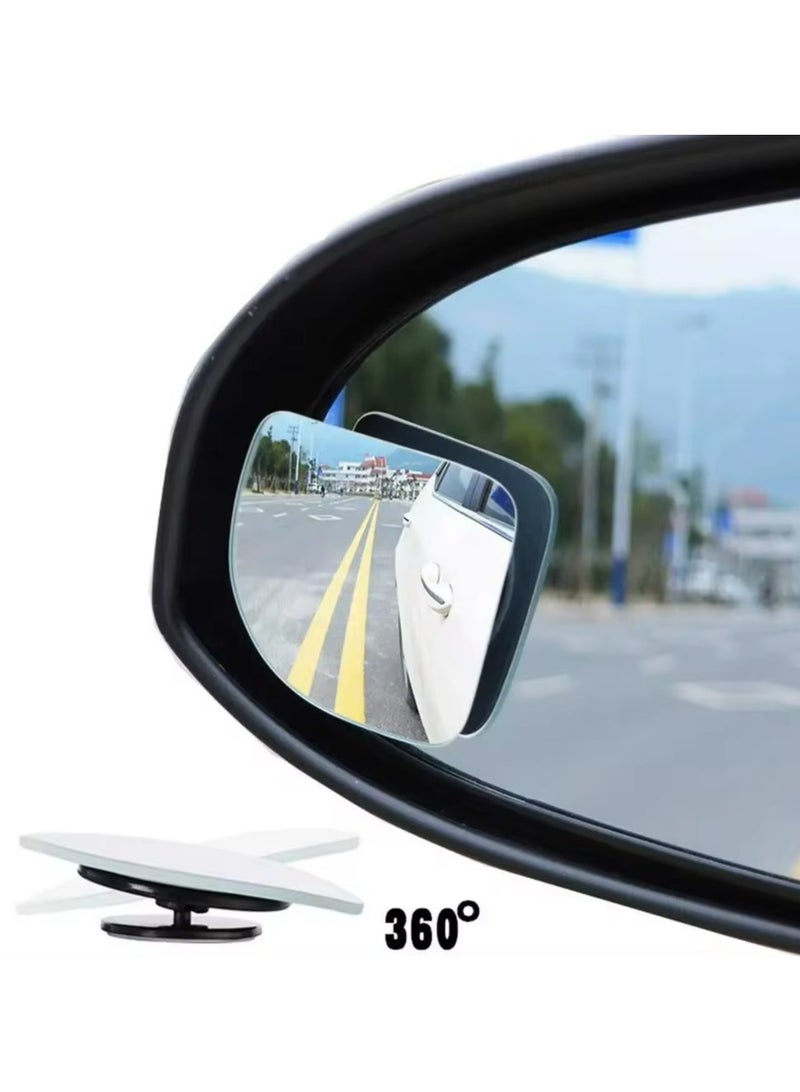 Generic Blind Spot Mirrors 360° Car Mirror Wide Angle 2 Pieces Car Adjustable Auxiliary Rearview Mirrors HD Frameless Small Car Mirrors  - Image 2
