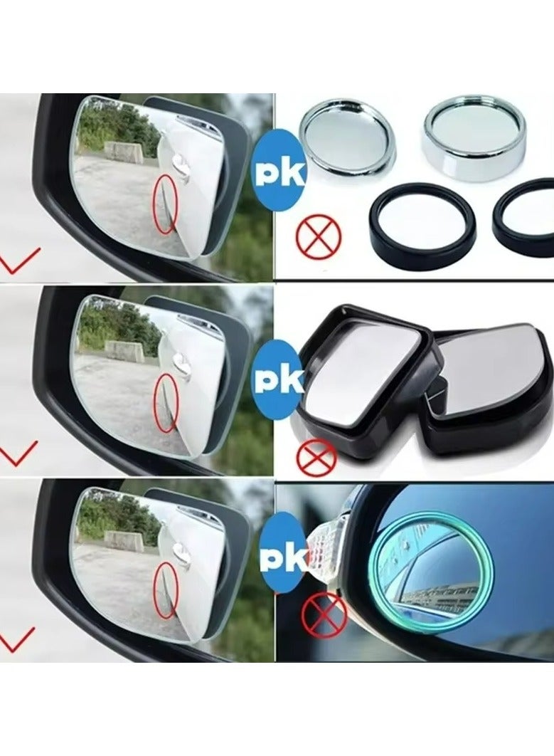 Generic Blind Spot Mirrors 360° Car Mirror Wide Angle 2 Pieces Car Adjustable Auxiliary Rearview Mirrors HD Frameless Small Car Mirrors  - Image 4