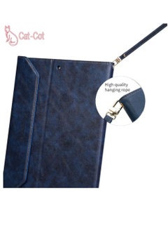 Cat - Cot Protective Premium PU Leather Stand Folio Case with Strap And Pen Holder For iPad 10.2 / 10.5 inch Blue  - Image 3