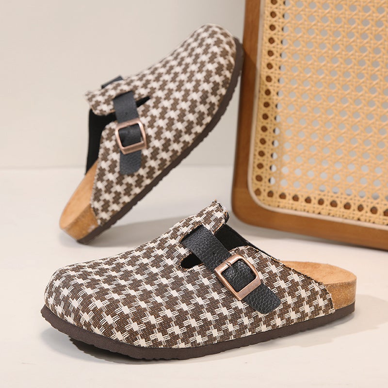 2026 ربيع أحذية النساء الجديدة مع الأقدام السميكة، انزلاق على مريحة Birkenstock-النمط العادي مغلق إصبع القدم البغال - Image 2