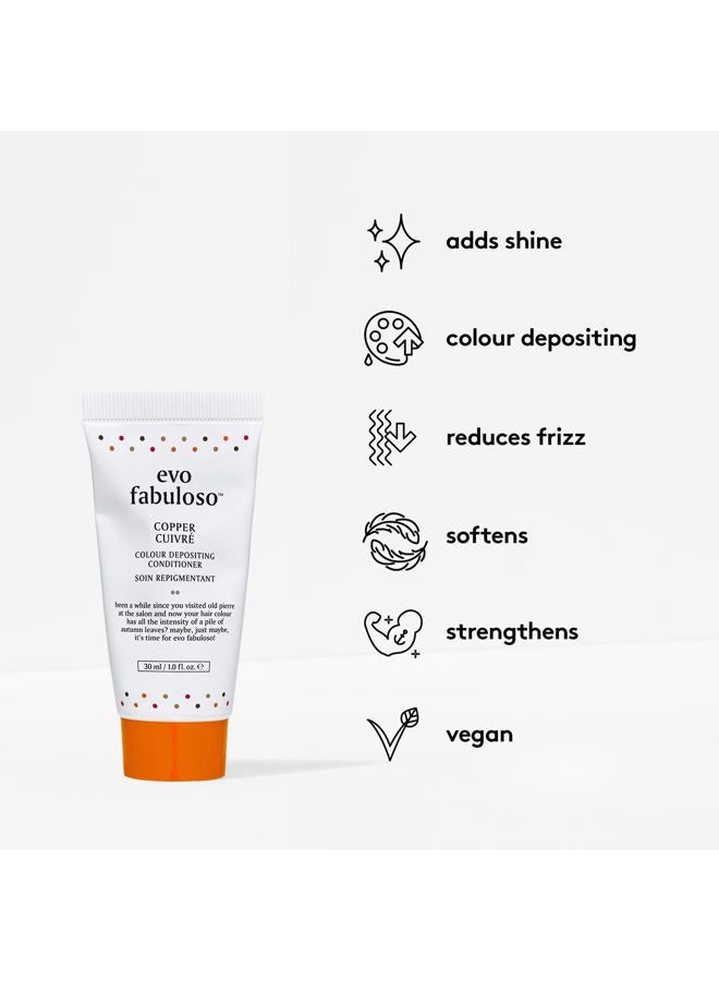 EVO Fabuloso Copper Colour Depositing Treatment - Colour Care Conditioner for Colour -Treated Hair - Helps Maintain Colour Depth, Tone & Shine, 30ml / 1.01fl.oz - Image 2
