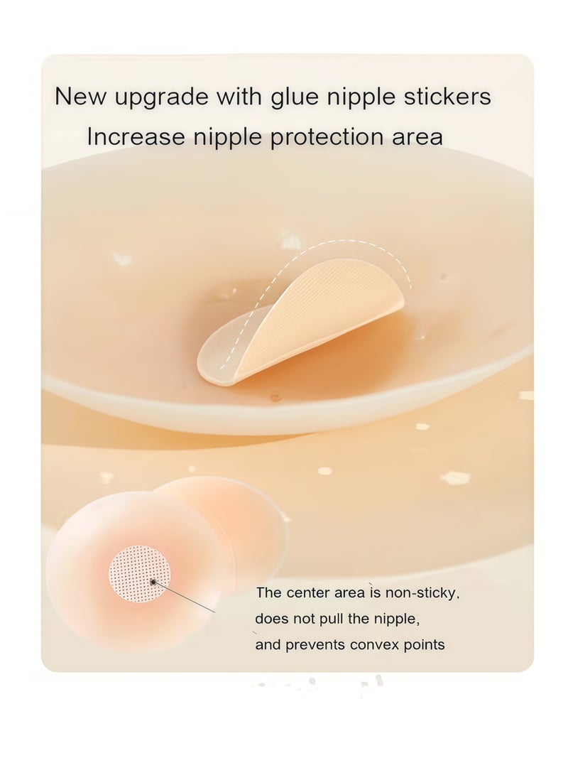 With breathable pores silicone nipple covers 2 pairs women reusable adhesive invisible pasties nippleless covers - Image 3