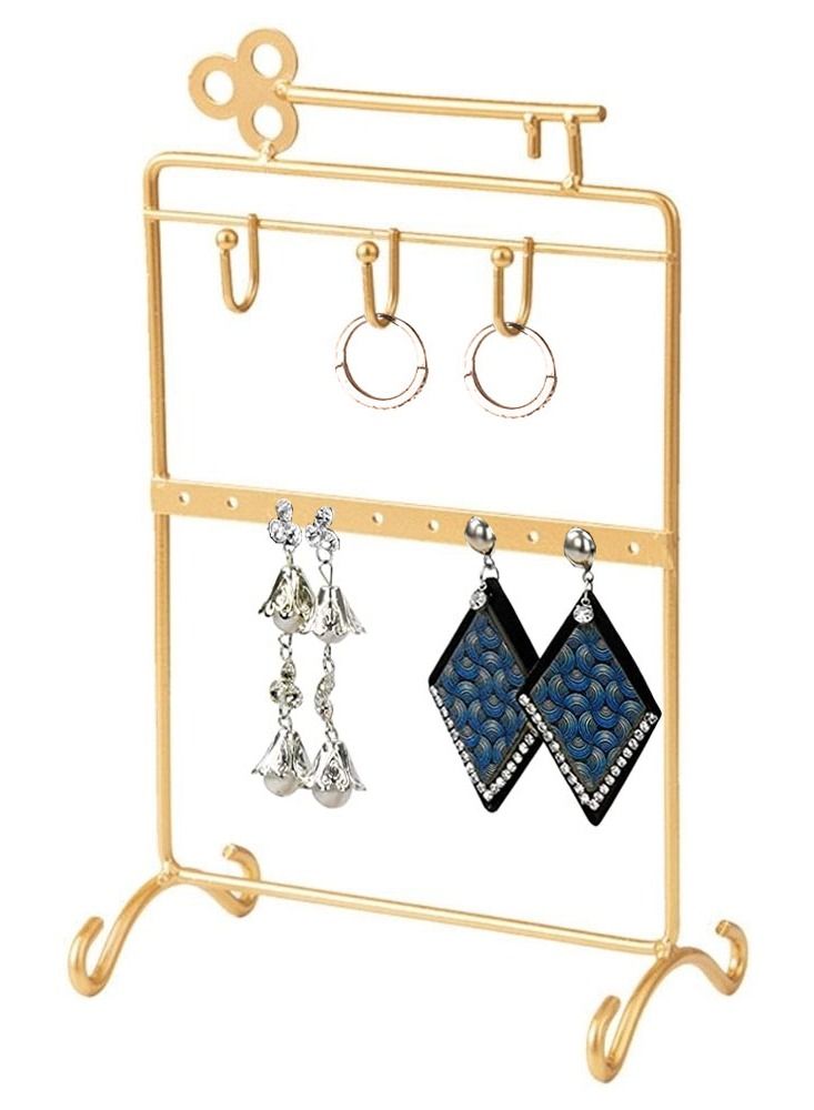 CATANES Earrings Organizer Jewelry Display Iron Stand Gold - Image 1