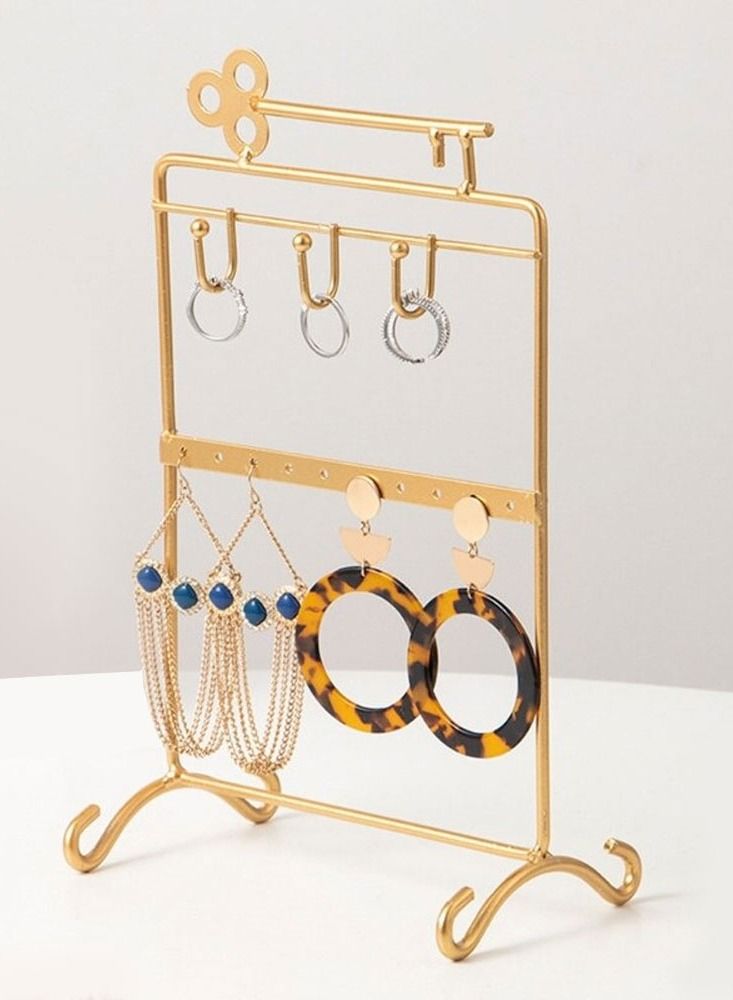 CATANES Earrings Organizer Jewelry Display Iron Stand Gold - Image 4