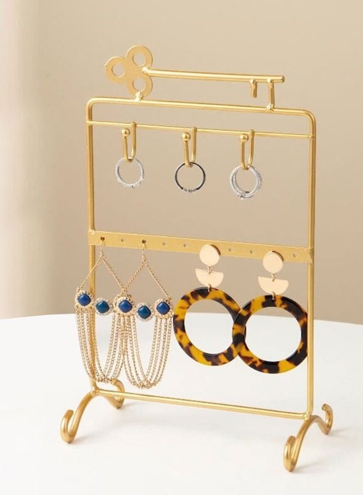CATANES Earrings Organizer Jewelry Display Iron Stand Gold - Image 5