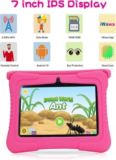 Generic 7 Inch Kids Android Tablet, 1GB Ram 16GB Storage, Toddler Tablet with IPS Screen, Parental Control, Bluetooth, WiFi, Child Proof Case with Stand, Learning  - Image 2