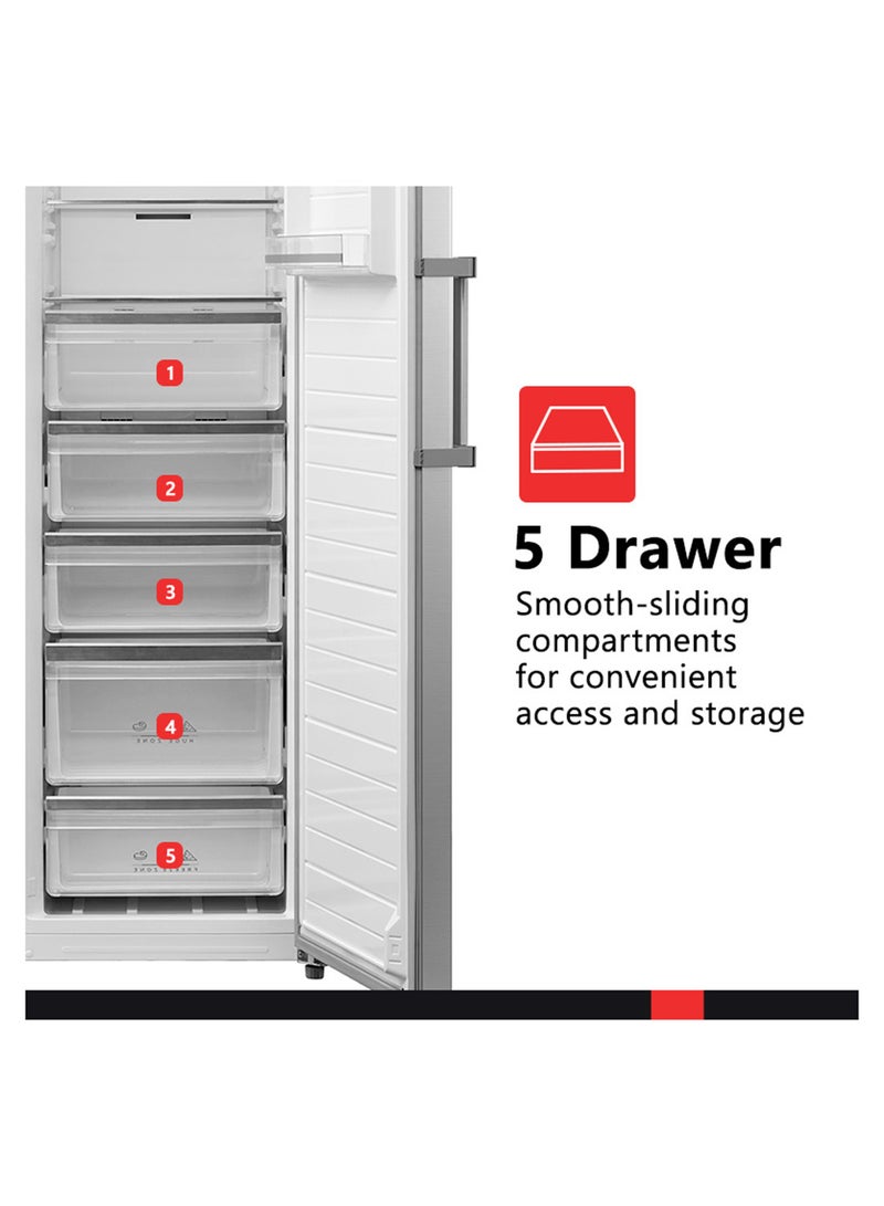 DAEWOO 392L Gross / 257L Net Capacity Upright Freezer, Frost-Free Convertible Freezer/Fridge, Multi-Function, Premium Stainless Steel Design, - Image 5