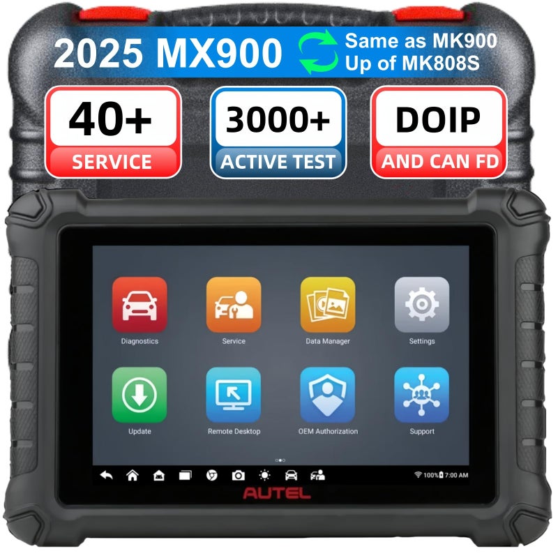 Autel MaxiCheck MX900 Scanner 2025 Same as MK900BT MK900 Bidirectional Diagnostic Scan Tool Up of MK808S MK808BT Pro MX808S MK808Z 3000 Active Test 40 Service CANFDDoIP All System FCA SGW