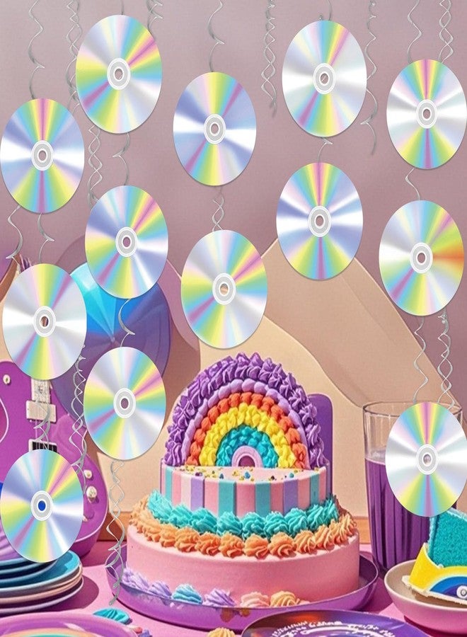 MZ.ogm 90s 2000s Party Decorations, 90s Theme Hanging Swirls, 90's Birthday Party Decorations, CD Disc Cutout Wall Decor Sign Ceiling Hanging Swirls for 1990s 2000s Music Birthday Favors Supplies - Image 4