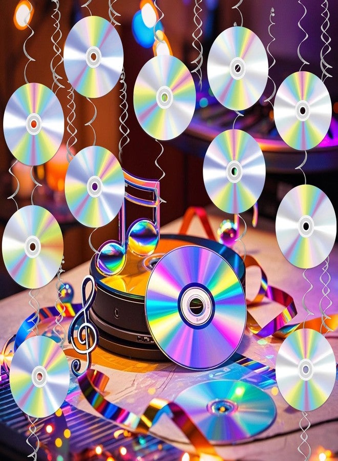 MZ.ogm 90s 2000s Party Decorations, 90s Theme Hanging Swirls, 90's Birthday Party Decorations, CD Disc Cutout Wall Decor Sign Ceiling Hanging Swirls for 1990s 2000s Music Birthday Favors Supplies - Image 5