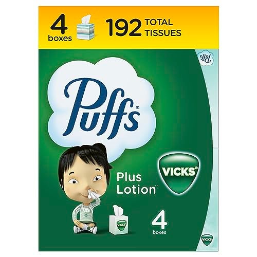 Puffs Plus Lotion with Vicks Facial Tissues 4 Cubes 48 Tissues per Box 192 Tissues - Image 2